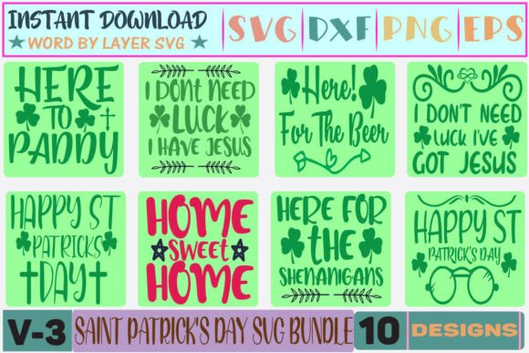 10 Saint Patrick s Day SVG Bundle V-03