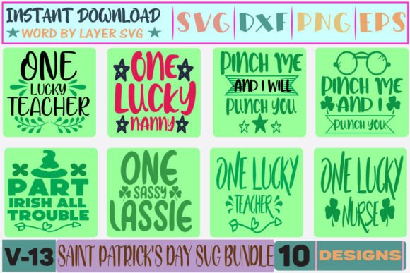10 Saint Patrick s Day SVG Bundle V-13