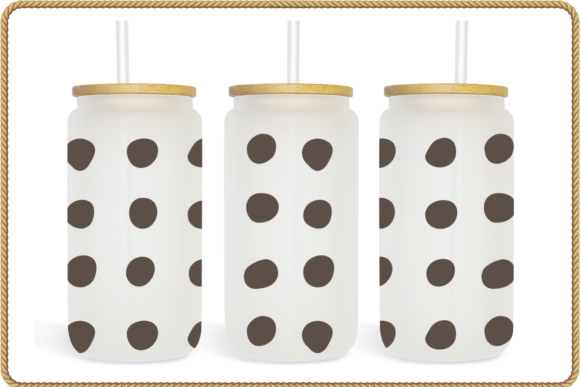 16 Oz Libbey Glass Can Wrap Polka Dot