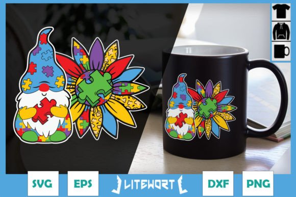 Autism Gnome Sunflower Autism Awareness