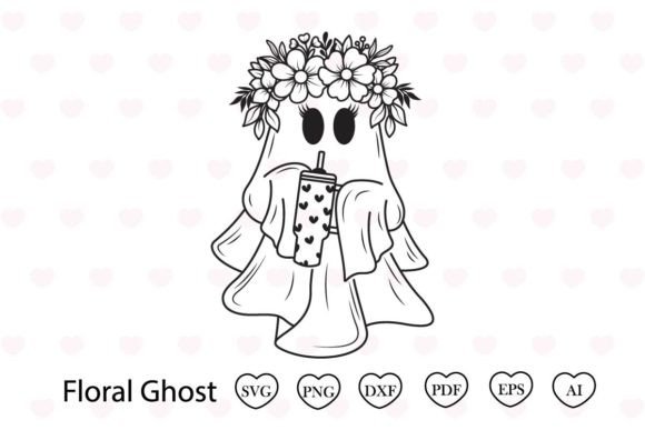 Cute Ghost Svg for Embroidery