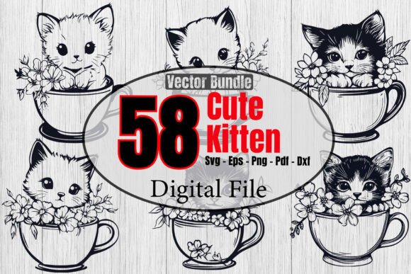 Cute Kitten Svg Bundle