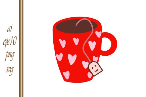 Doodle Coffee or Tea Clipart Cup Heart