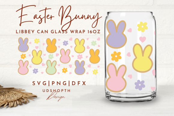 Easter Bunny Can Glass Svg