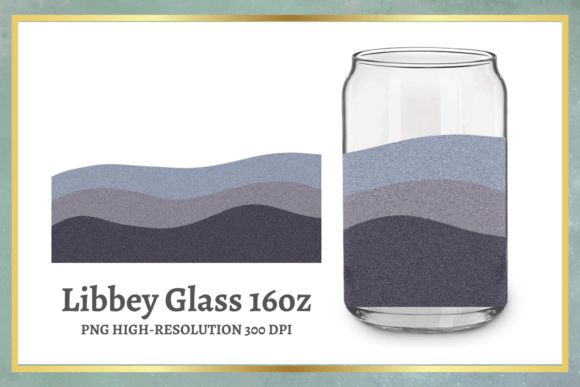 Gray Glitter Swirl 16oz Libbey Glass Can