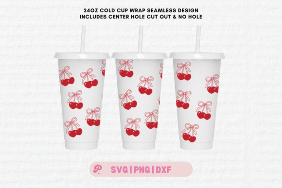 Heart Cherry Cold Cup SVG