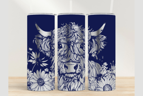 Highland Cow Tumbler Wrap SVG