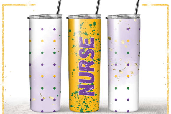 Mardi Gras Nurse Coffee Sublimation Wrap