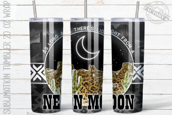 Neon Moon Tumbler Design