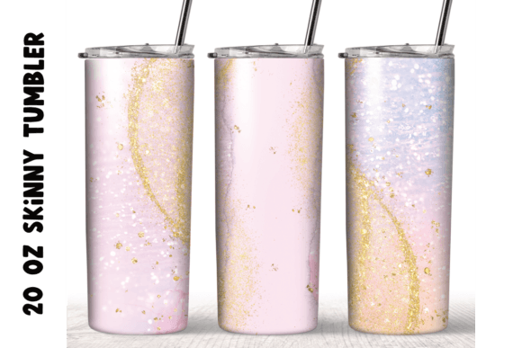 Pink Glitter Gold Pastel 20oz Tumbler