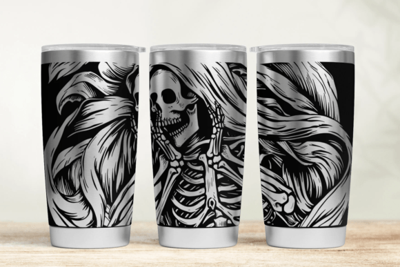 Skeleton Shy Laser Tumbler SVG