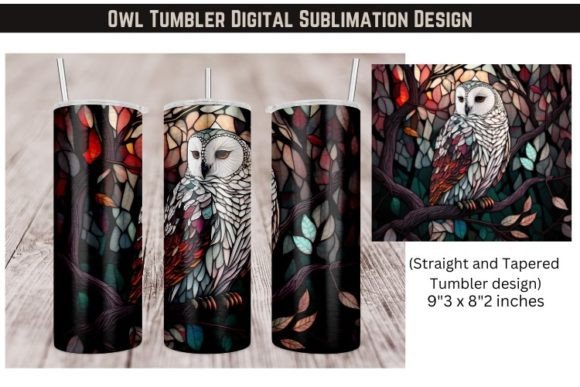 Skiny Tumbler Png Owl Stained