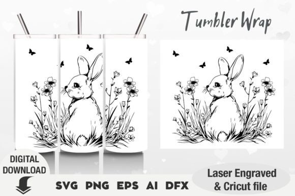 Tumbler Svg Designs, Flowers and Bunny