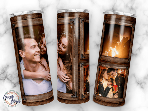 Wood Photo Frame Collage Tumbler 20oz